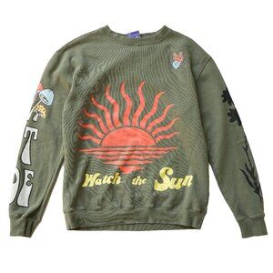 Coney Island Picnic Green Watch The Sunrise Psychadelic Mushroom Sweatshirt